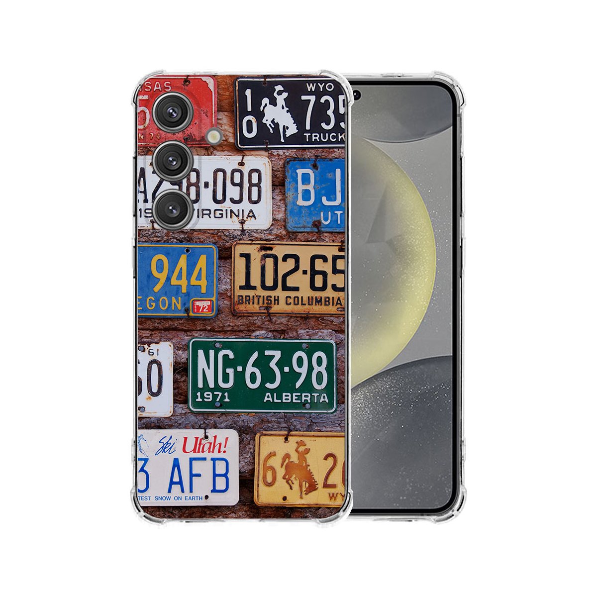Samsung Galaxy S25 Plus Hoesje - Kentekenplaten TPU Antishock design kentekenplaten aanzicht