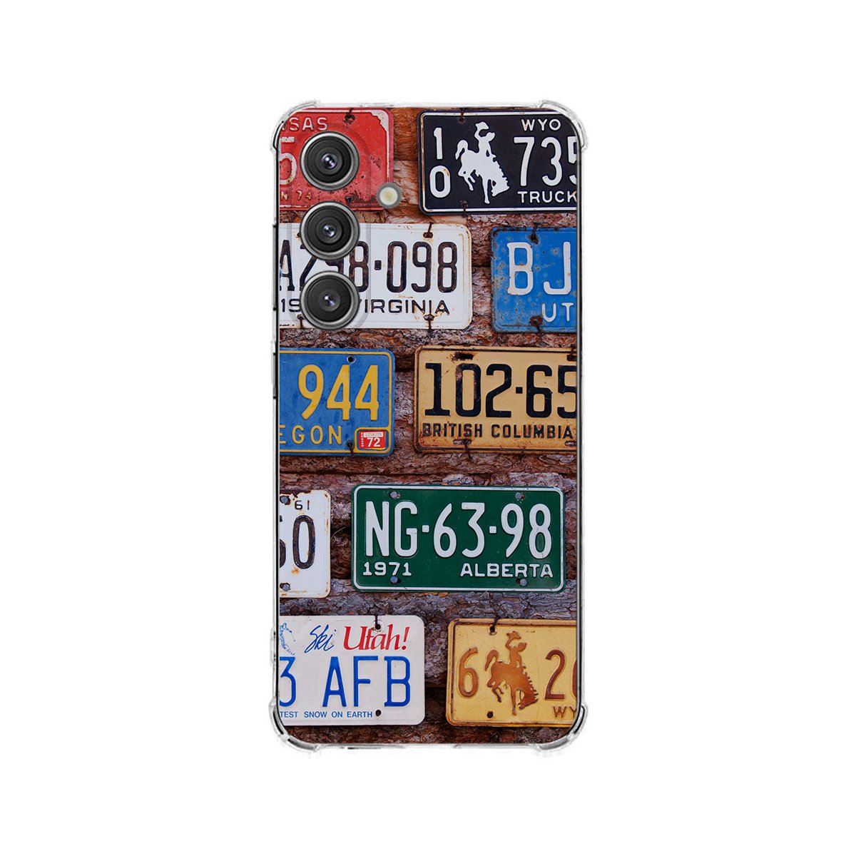 Samsung Galaxy S25 Plus Hoesje - Kentekenplaten TPU Antishock ontwerp achterzijde