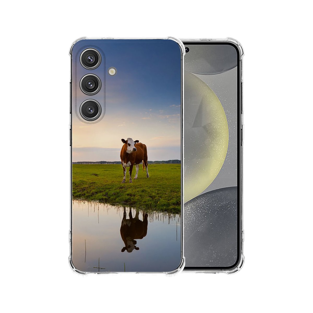 Samsung Galaxy S25 Plus Hoesje - Koe TPU Antishock koe landschap aanzicht