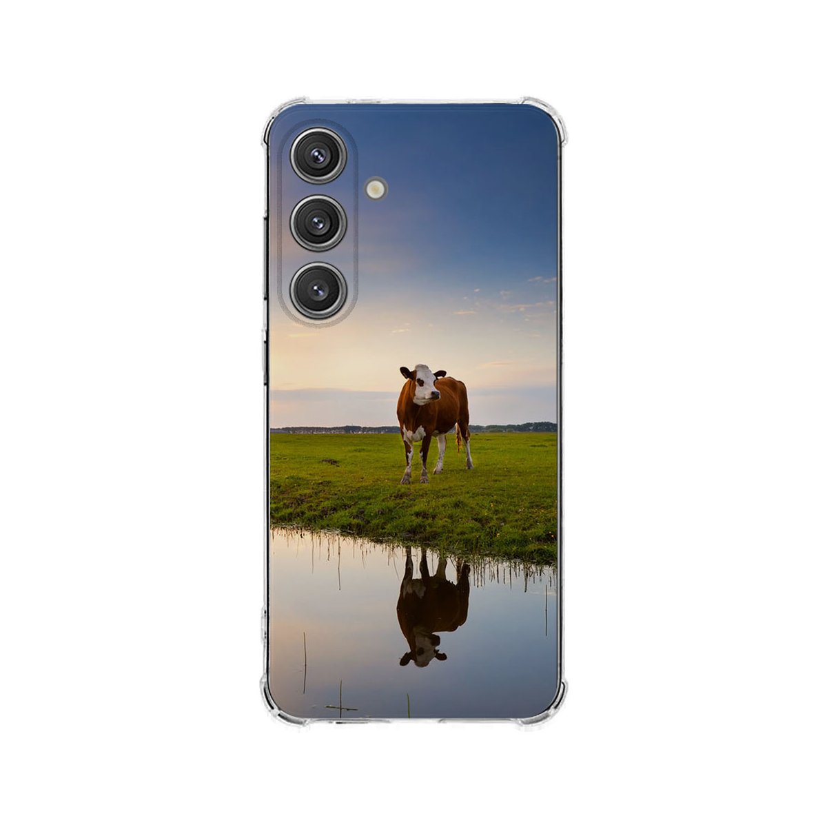Samsung Galaxy S25 Plus Hoesje - Koe TPU Antishock koe landschap reflectie