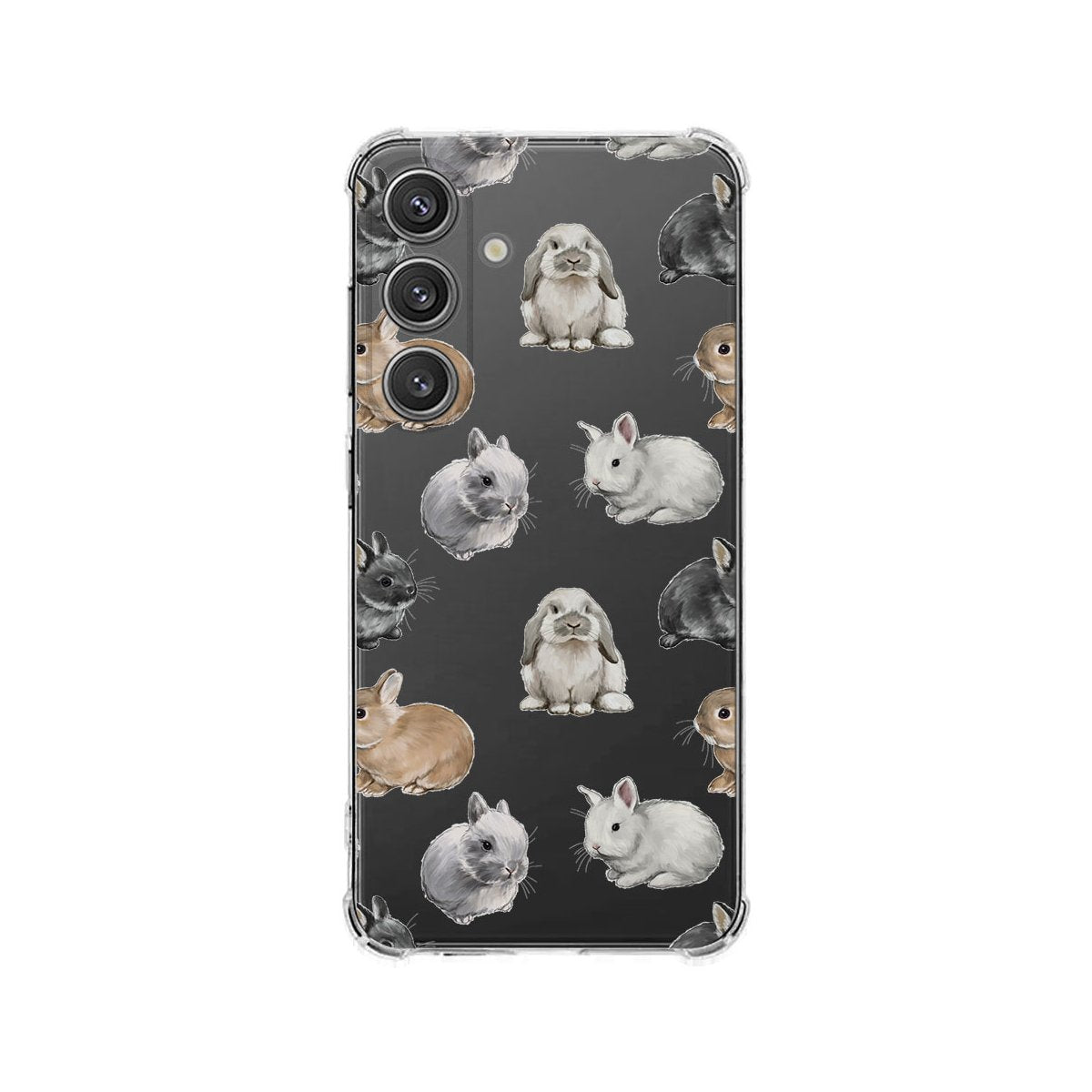 Samsung Galaxy S25 Plus Hoesje Konijntjes TPU Antishock konijntjes design achterkant