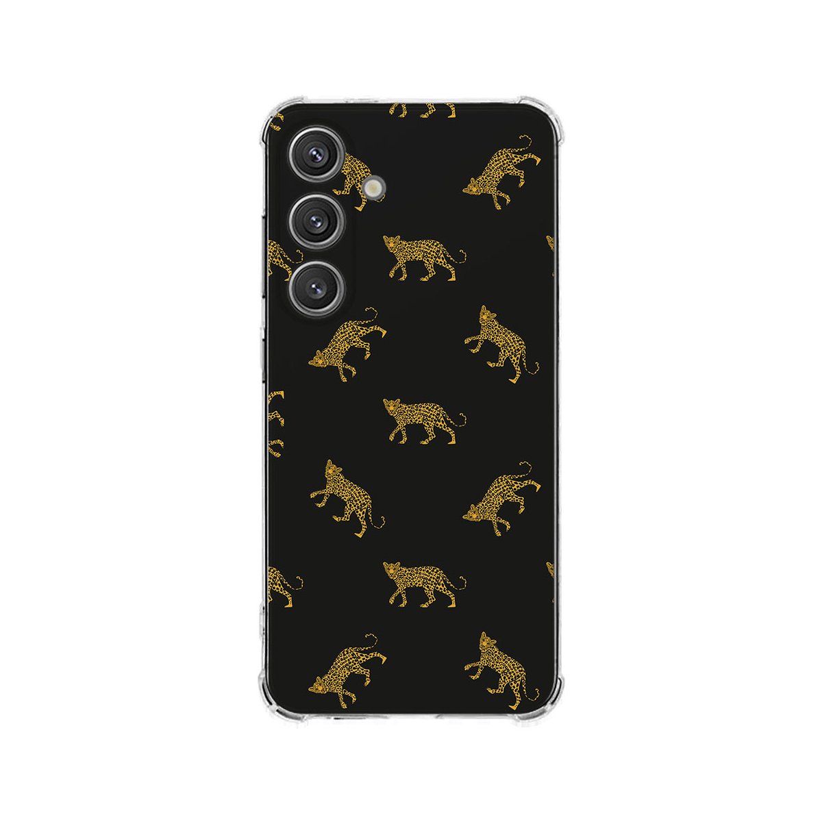 Samsung Galaxy S25 Plus Hoesje Leopards TPU Antishock achterkant design leoparden zwart