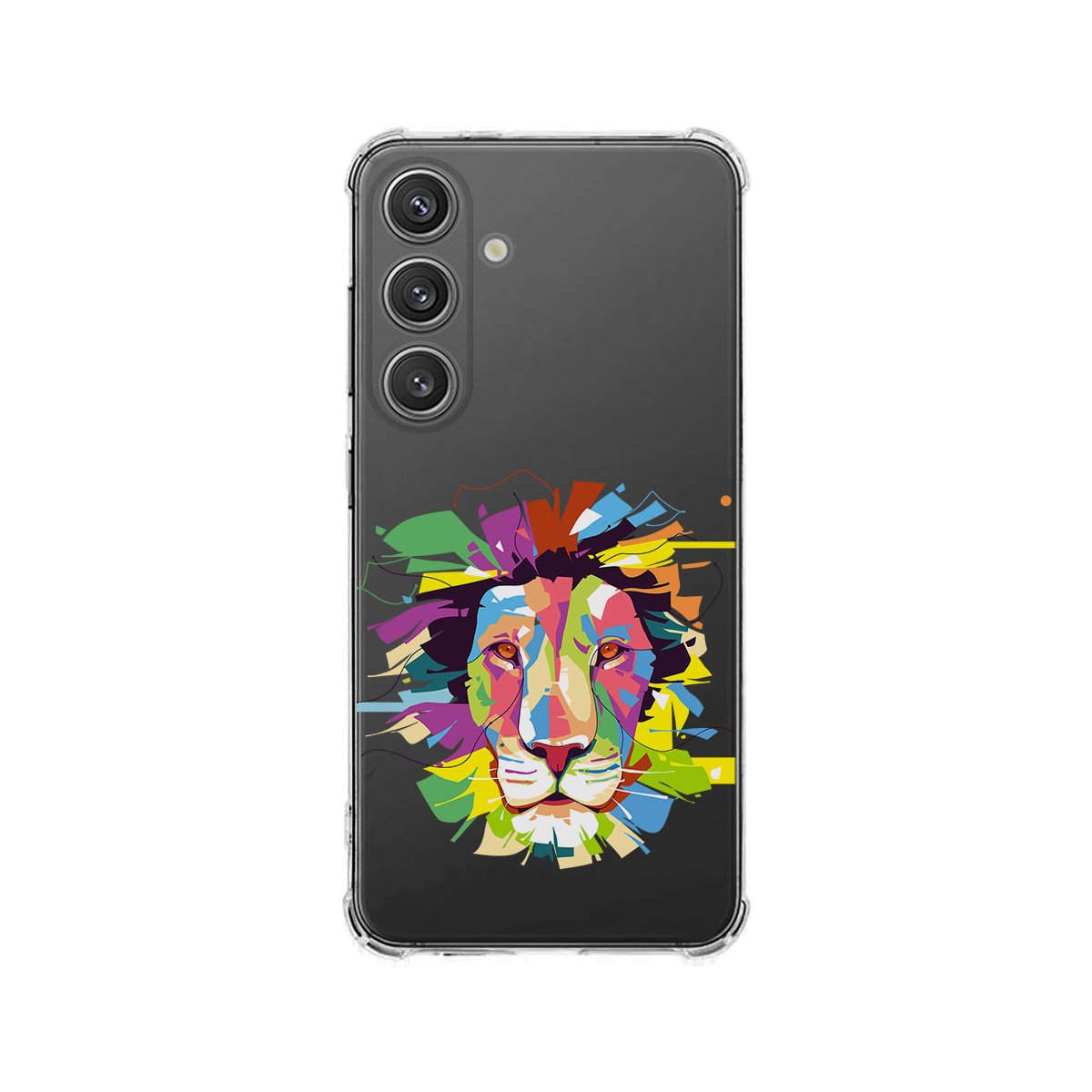 Samsung Galaxy S25 Plus Hoesje Lion Color TPU Antishock achterkant kleurrijk
