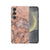 Samsung Galaxy S25 Plus Hoesje Marmer Oranje TPU Antishock achterkant vooraanzicht