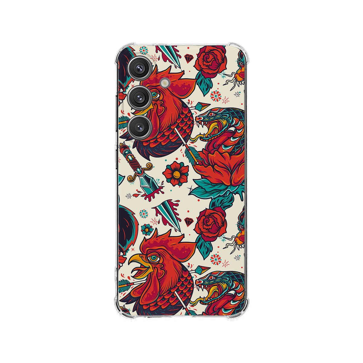 Samsung Galaxy S25 Plus Hoesje - Old Skool TPU Antishock kleurvol design aanzicht