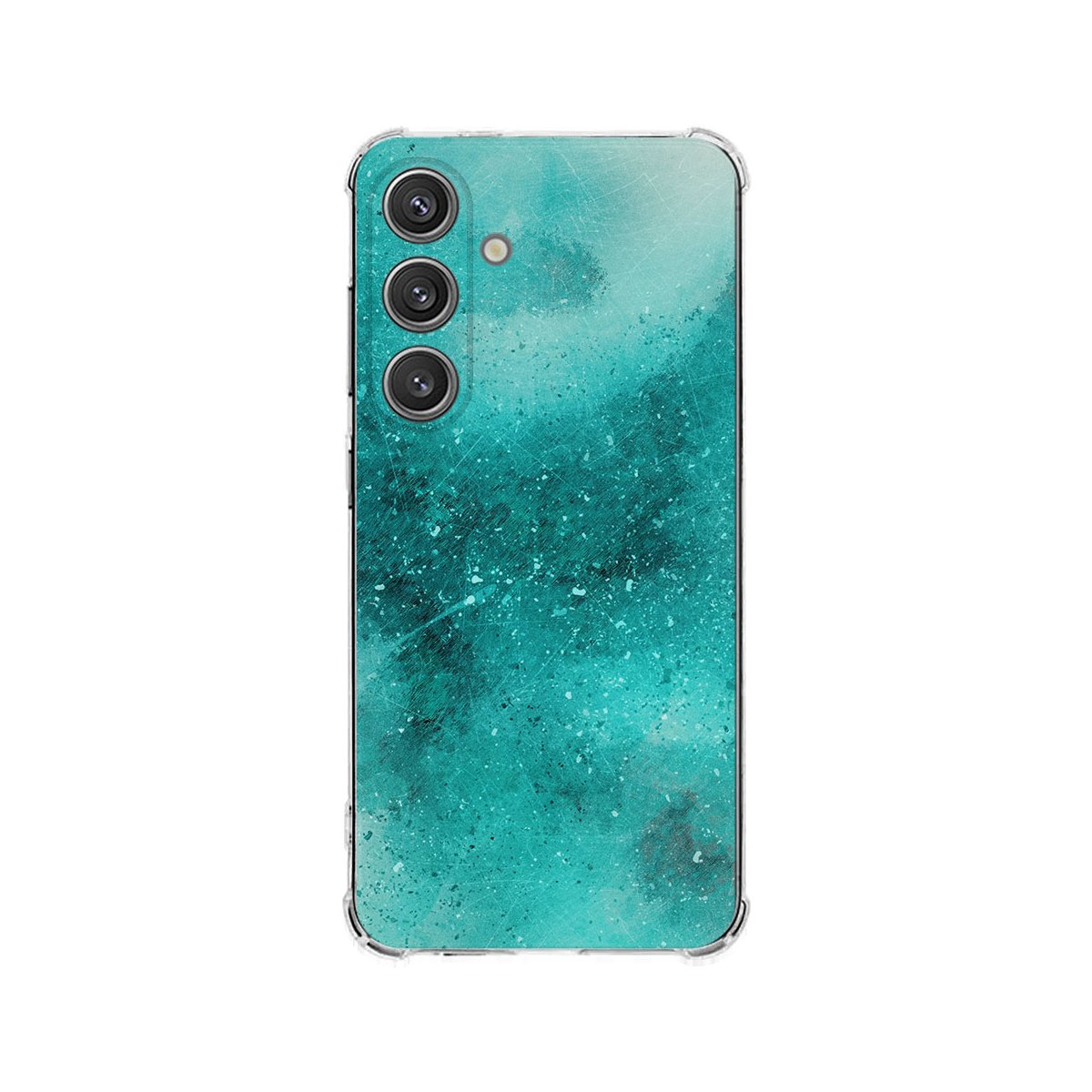 Samsung Galaxy S25 Plus Hoesje - Painting Blue TPU Antishock achterkant design groen