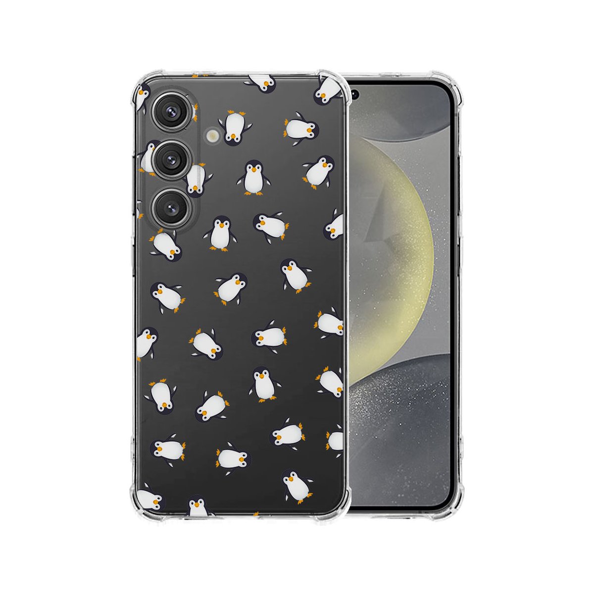 Samsung Galaxy S25 Plus Hoesje Pinguïn TPU Antishock voorkant achterkant ontwerp