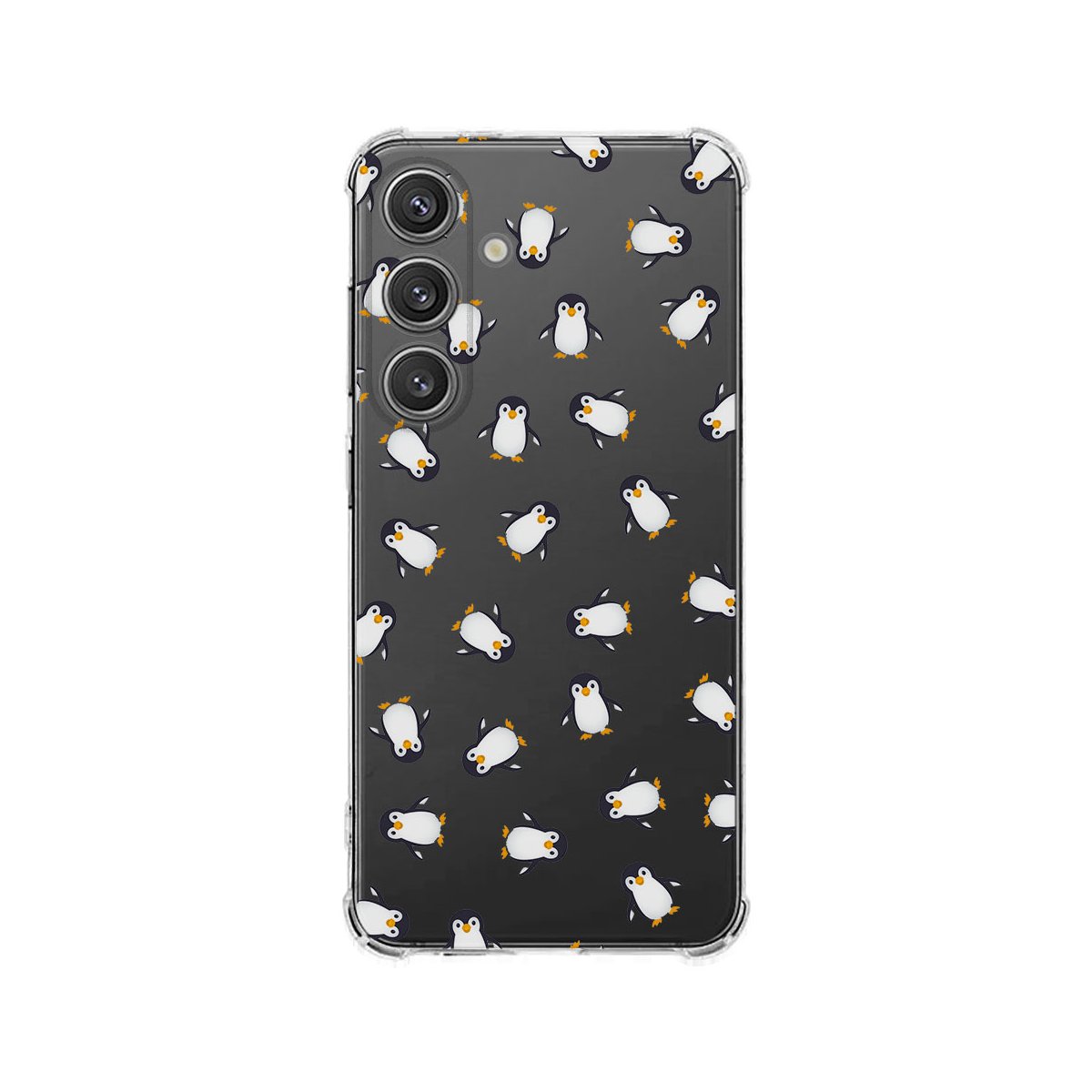 Samsung Galaxy S25 Plus Hoesje - Pinguïn TPU Antishock pinguïn design achterkant