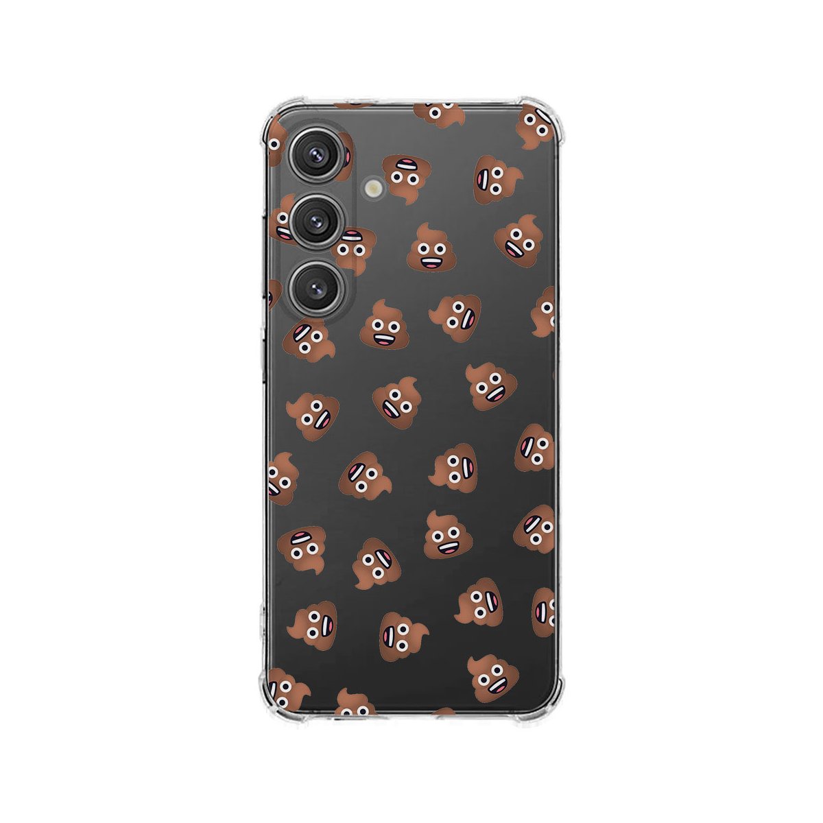 Samsung Galaxy S25 Plus Hoesje Poep Emojis TPU Antishock hoesje poep emoji achterzijde