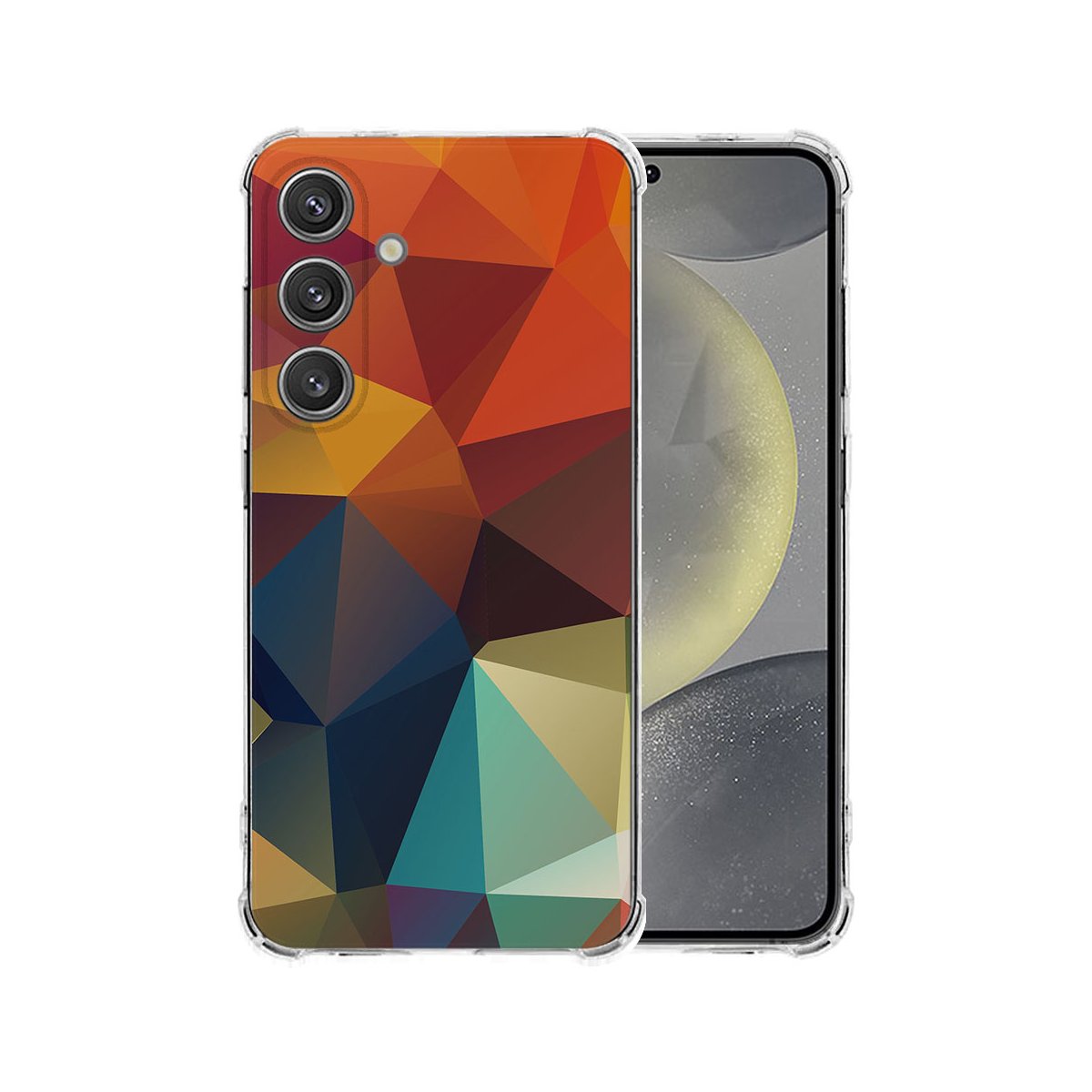 Samsung Galaxy S25 Plus Hoesje Polygon Color TPU Antishock achterkant voorkant