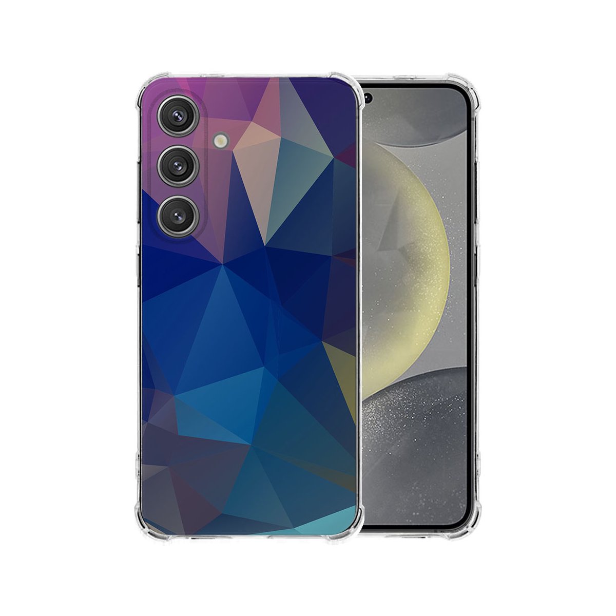Samsung Galaxy S25 Plus Hoesje - Polygon Dark TPU Antishock hoesje designnaam aanzicht