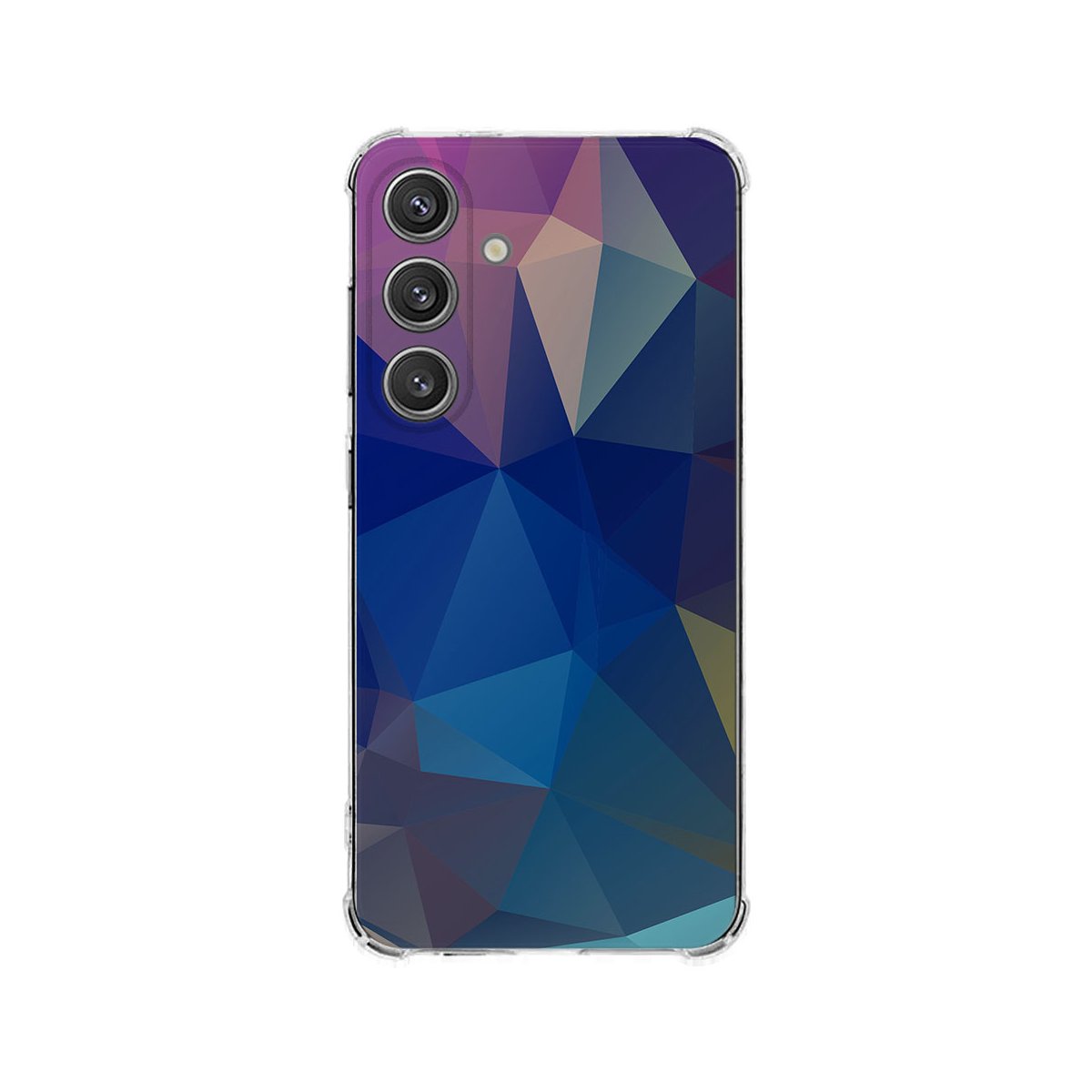 Samsung Galaxy S25 Plus Hoesje Polygon Dark TPU Antishock achteraanzicht