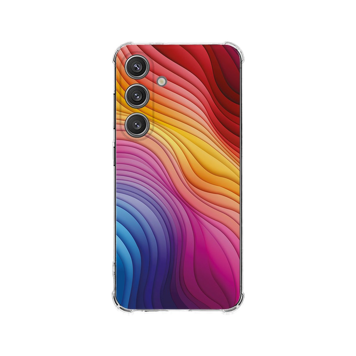 Samsung Galaxy S25 Plus Hoesje Regenboog TPU Antishock ontwerp achterzijde kleurrijk