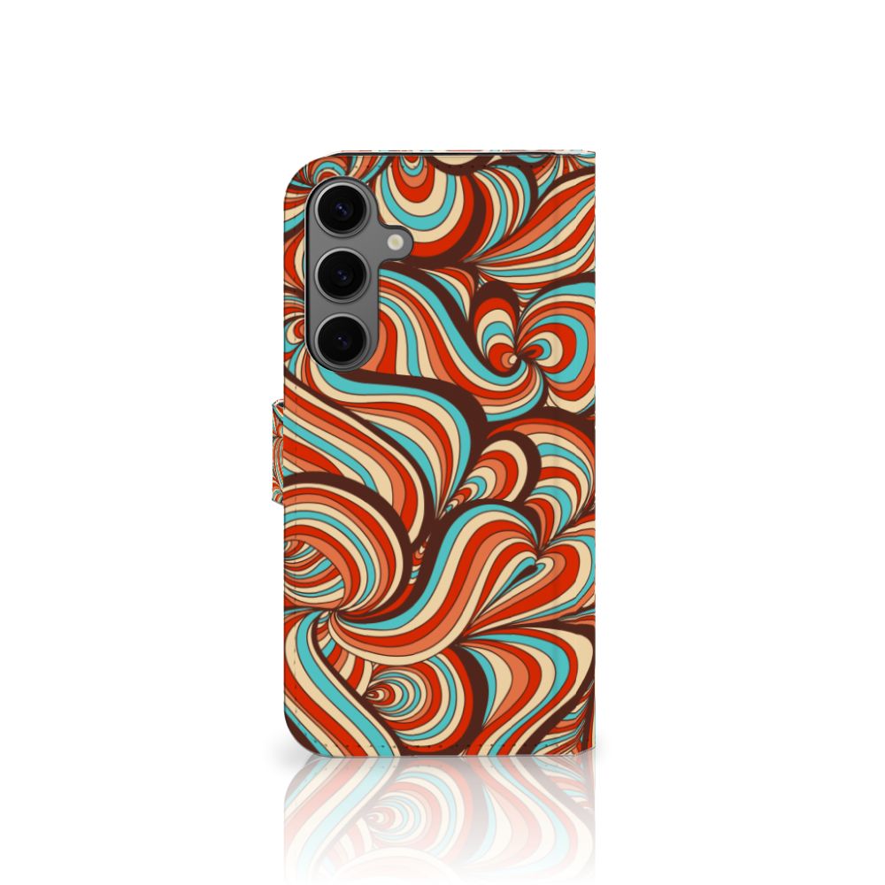 Samsung Galaxy S25 Plus Hoesje Retro designnaam kleurrijk patroon zicht
