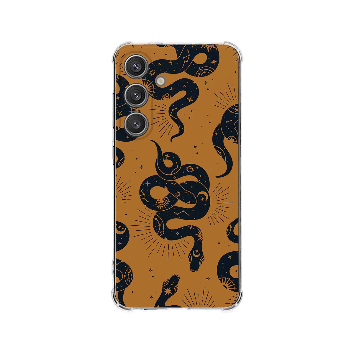 Samsung Galaxy S25 Plus Hoesje Snakes TPU Antishock achterkant slangen motief bruin