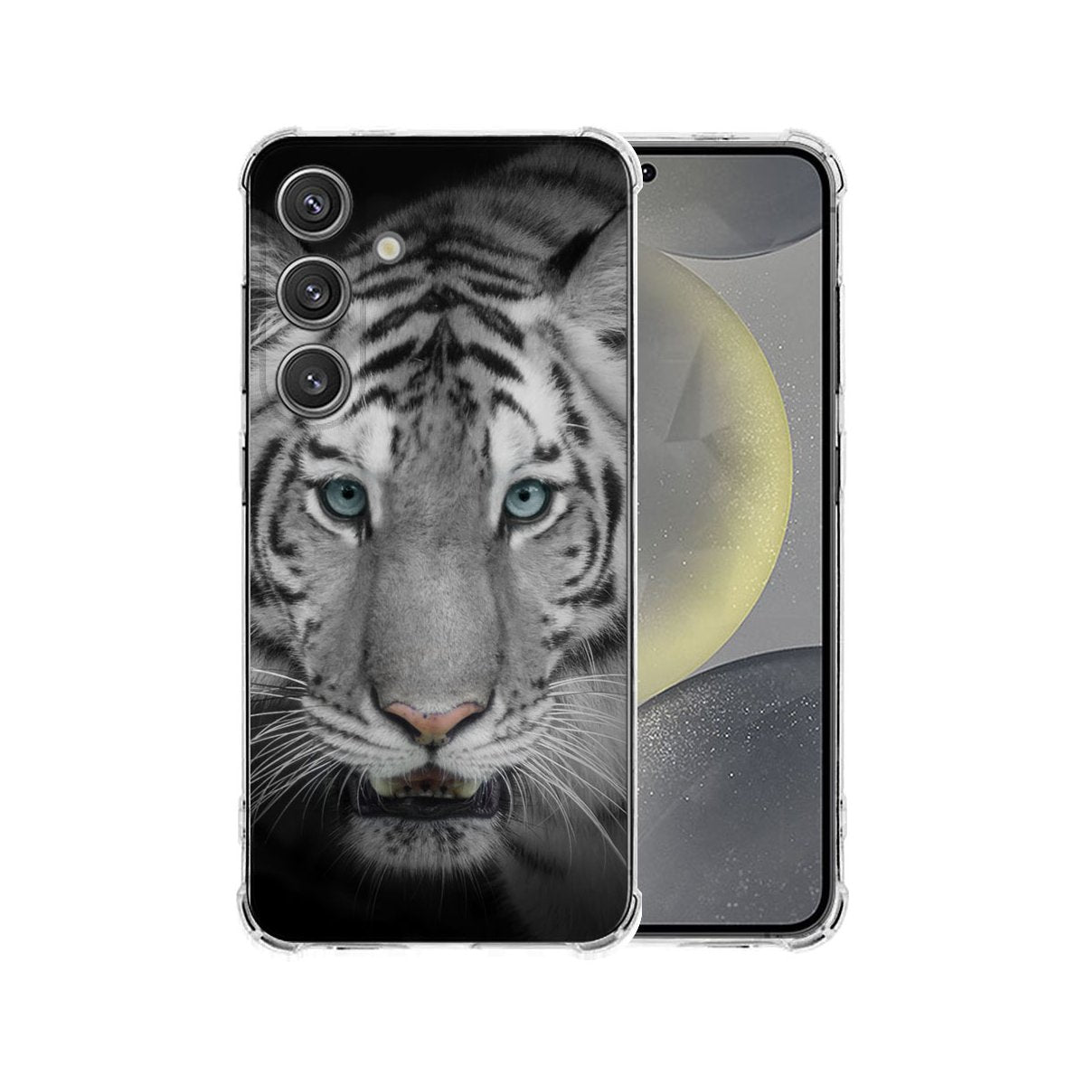 Samsung Galaxy S25 Plus Hoesje Tijger TPU Antishock tijger design achterkant