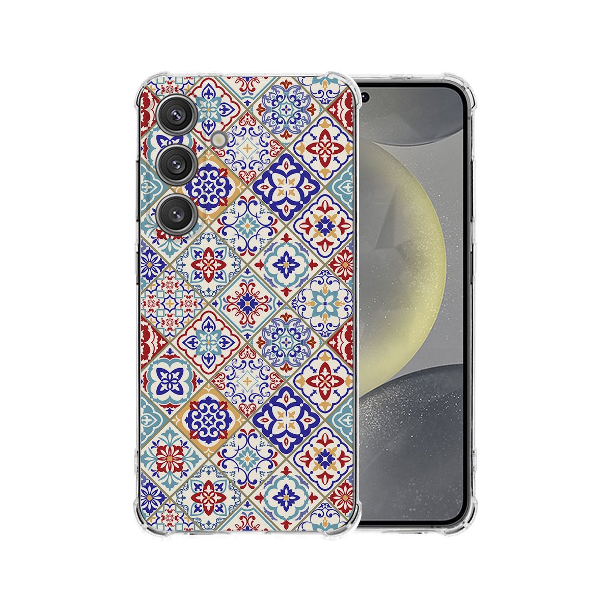 Samsung Galaxy S25 Plus Hoesje Tiles Color TPU Antishock achterkant