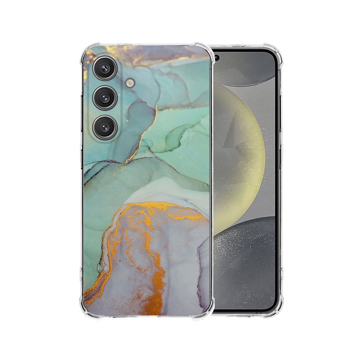 Samsung Galaxy S25 Plus Hoesje Watercolor Mix TPU Antishock achterkant voorzijde