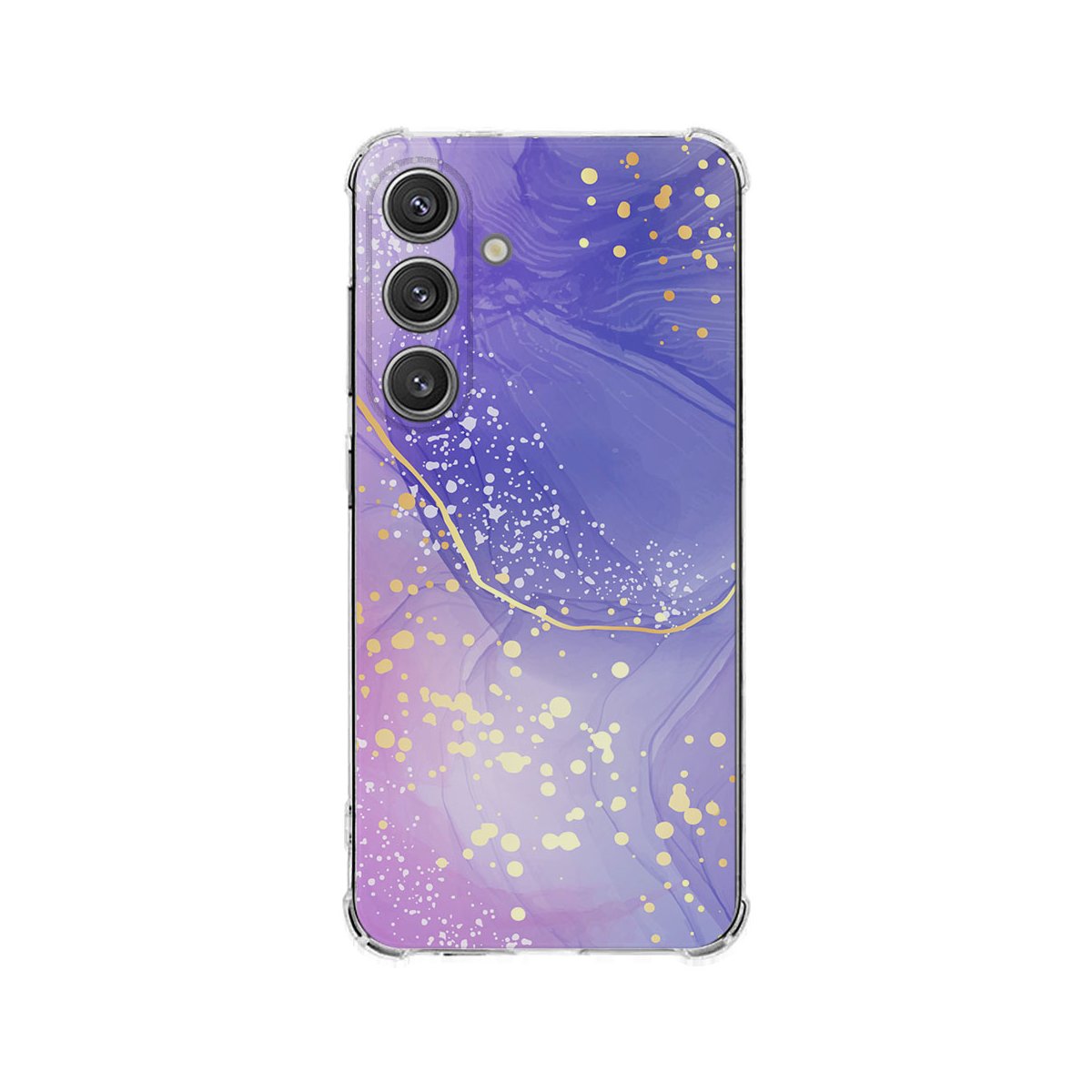 Samsung Galaxy S25 Plus Hoesje Watercolor Paars TPU Antishock achterzijde kleurrijk ontwerp