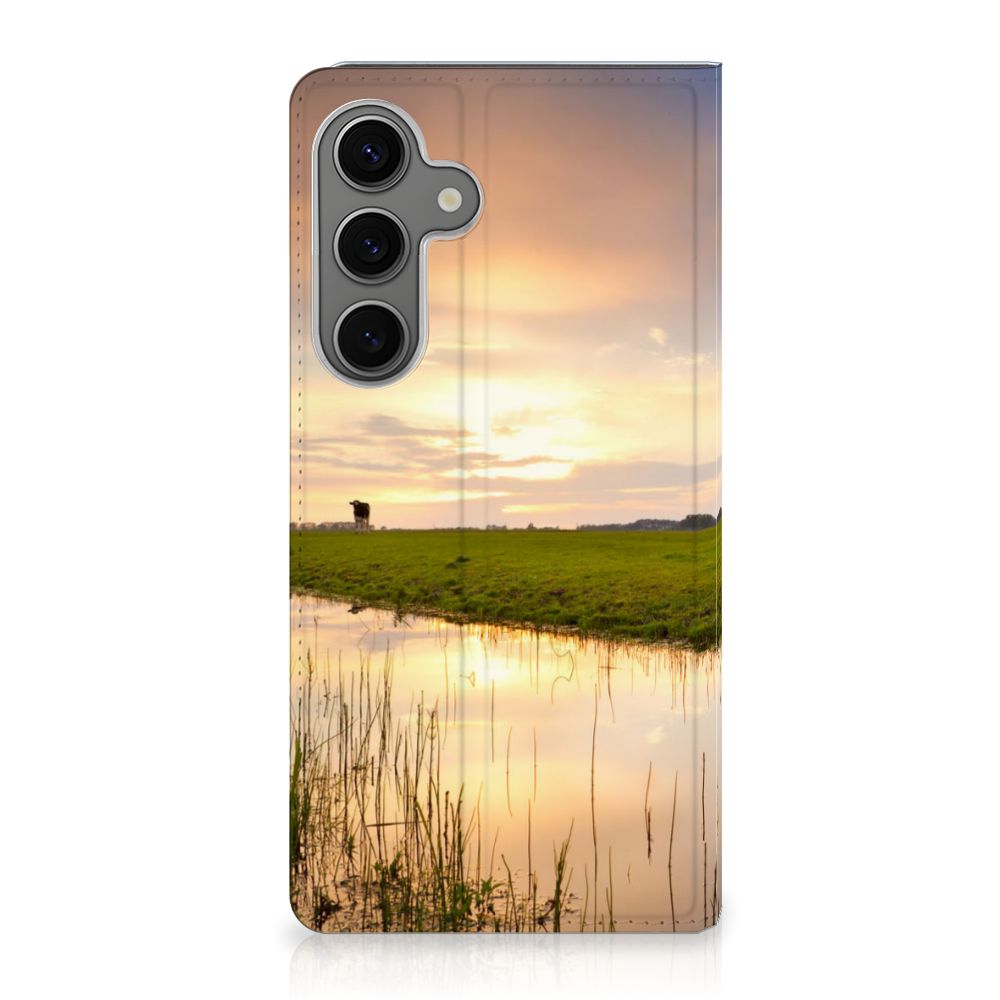 Samsung Galaxy S25 Plus Hoesje maken Koe hoesje koe ondergang zon water