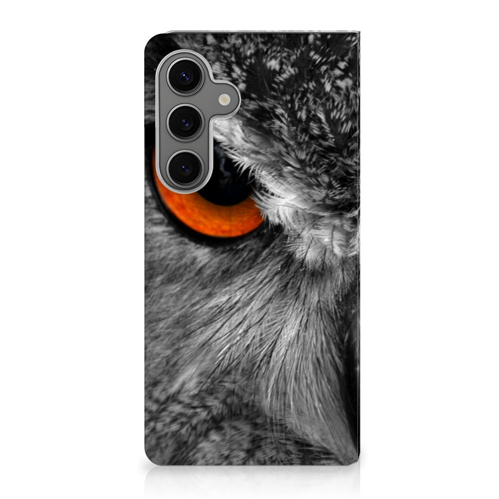 Samsung Galaxy S25 Plus Hoesje maken Uil hoesje uil design close-up