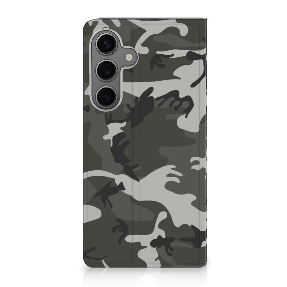 Samsung Galaxy S25 Plus Hoesje met Magneet Army Light camouflage design voorkant
