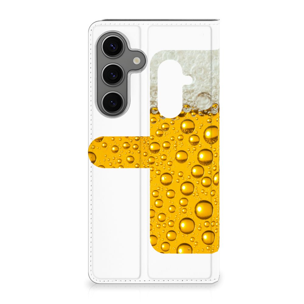 Samsung Galaxy S25 Plus Hoesje met Magneet Blokken biertje design achterkant