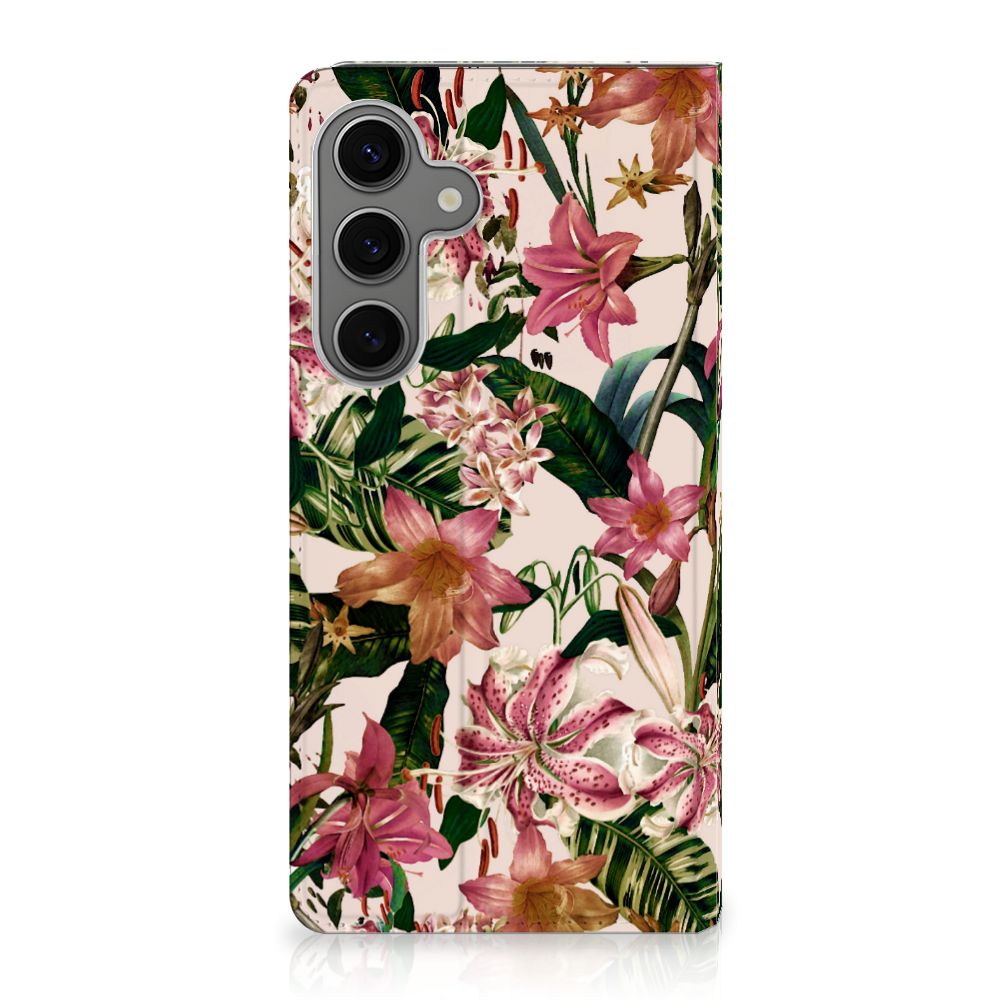 Samsung Galaxy S25 Plus Smart Cover Flowers bloemen groen blad