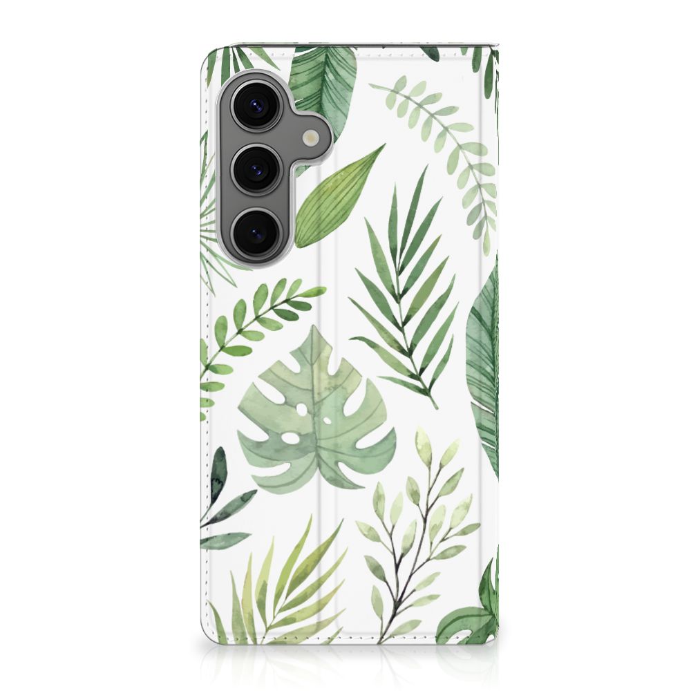 Samsung Galaxy S25 Plus Smart Cover Leaves bladeren design voorzijde