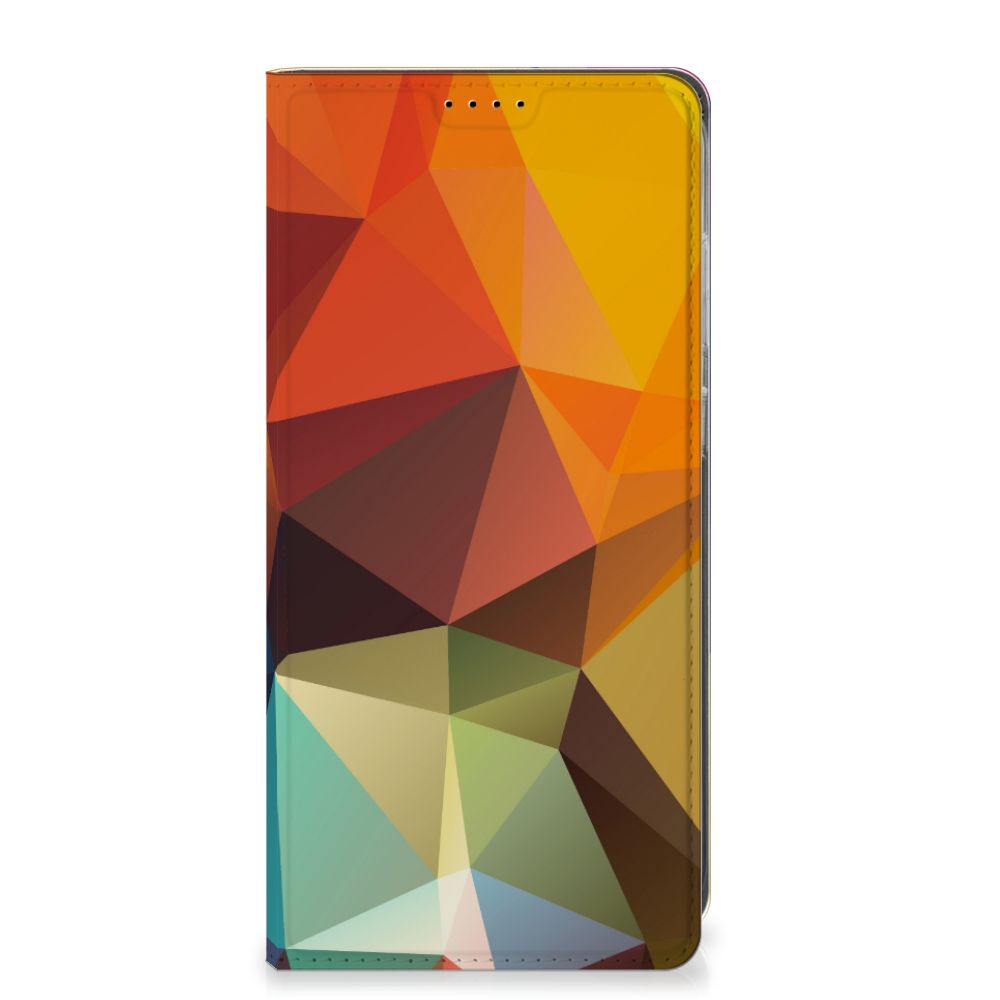 Samsung Galaxy S25 Plus Stand Case Polygon Color geometrisch kleurrijk design voorkant