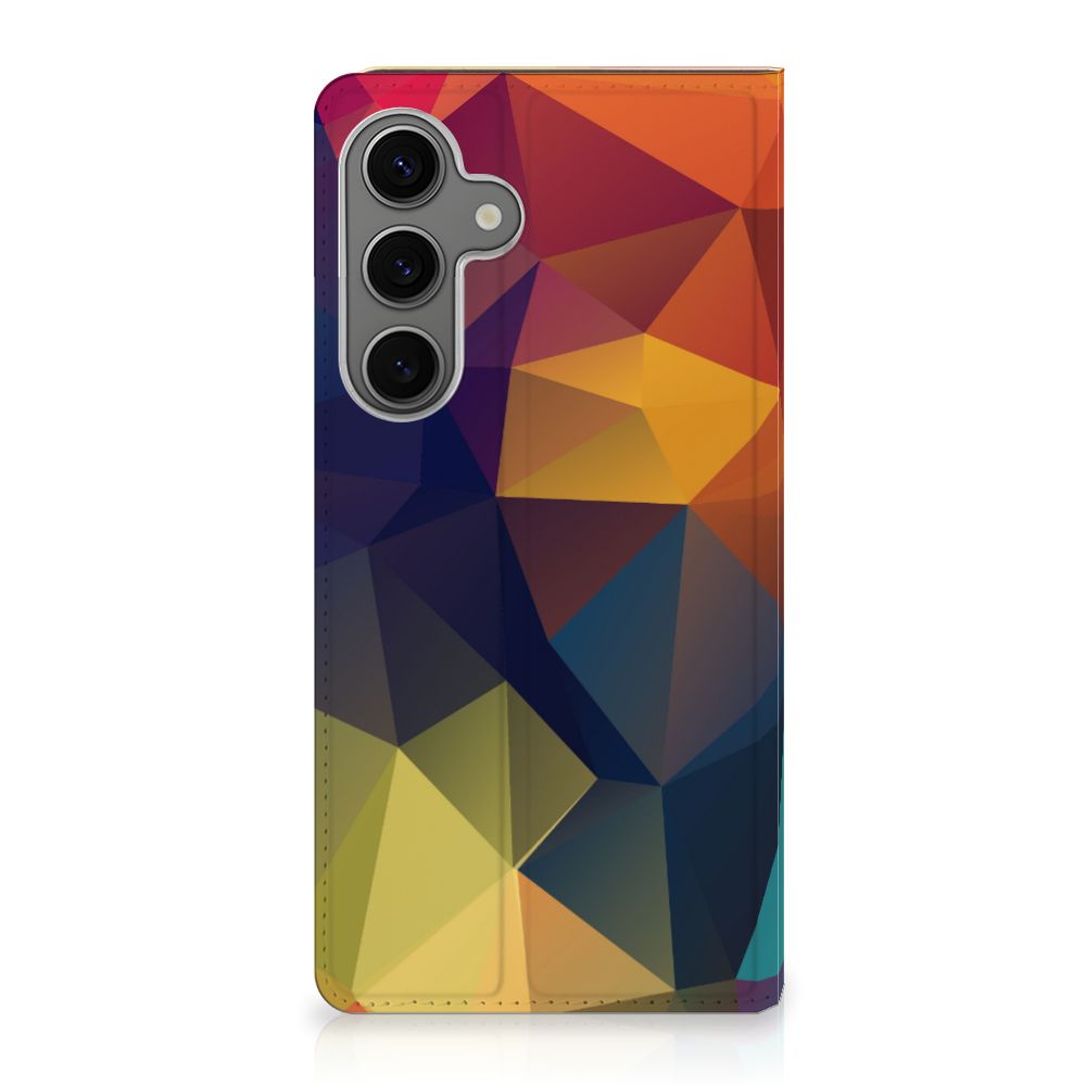 Samsung Galaxy S25 Plus Stand Case Polygon Color kleurvol abstract ontwerp driehoeken