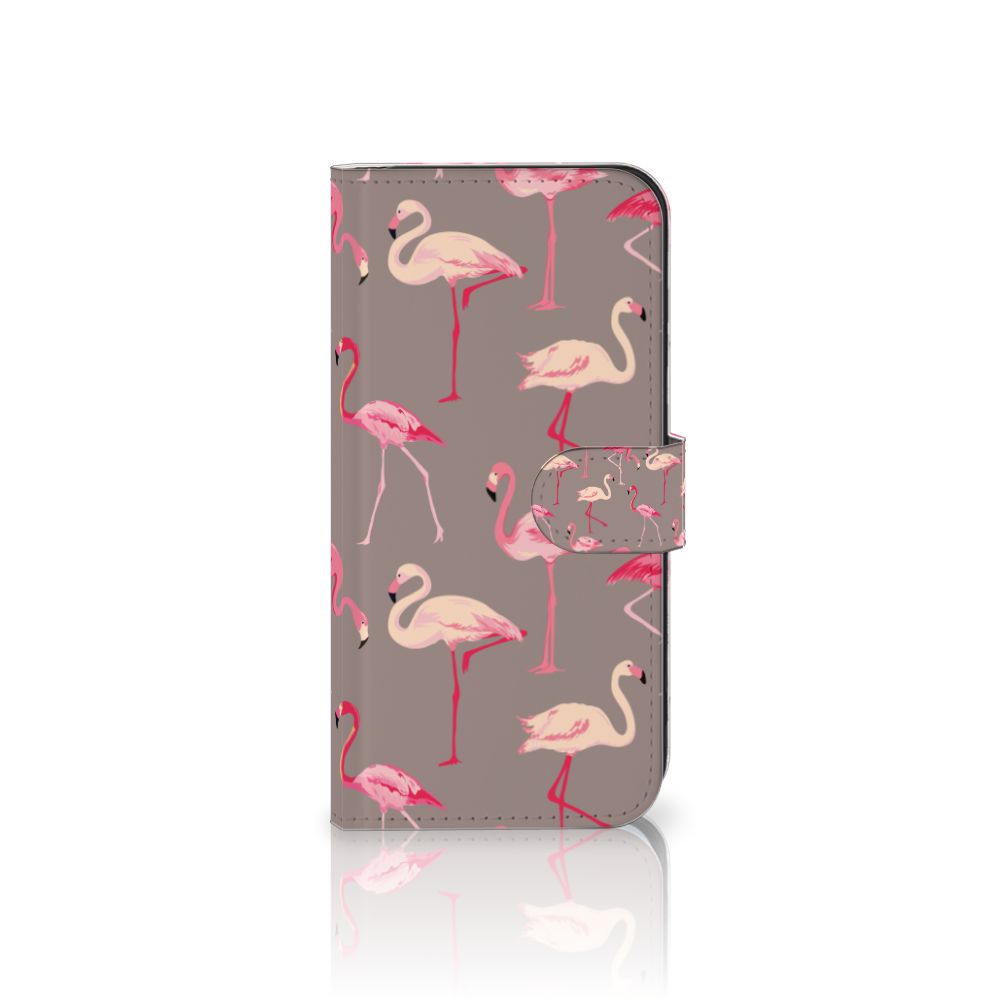 Samsung Galaxy S25 Plus Telefoonhoesje met Pasjes Flamingo flamingo design voorkant