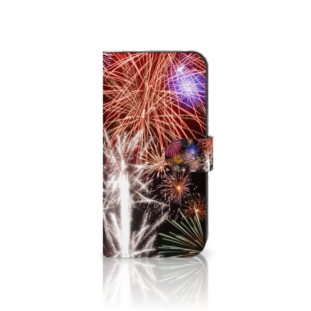 Samsung Galaxy S25 Plus Wallet Case met Pasjes Vuurwerk siervuurwerk design voorkant