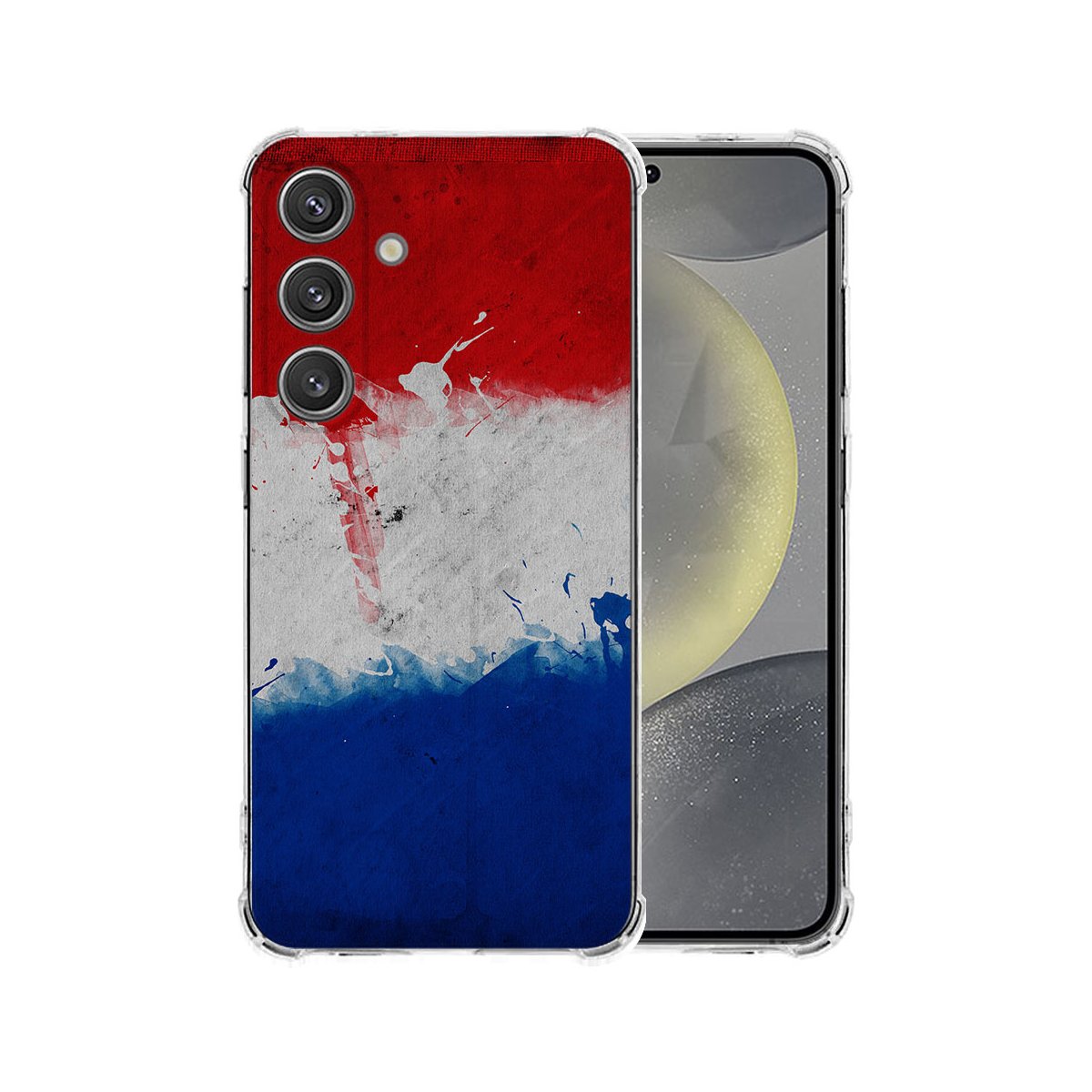 Samsung Galaxy S25 Plus hoesje Nederlandse vlag schokbestendig TPU achteraanzicht