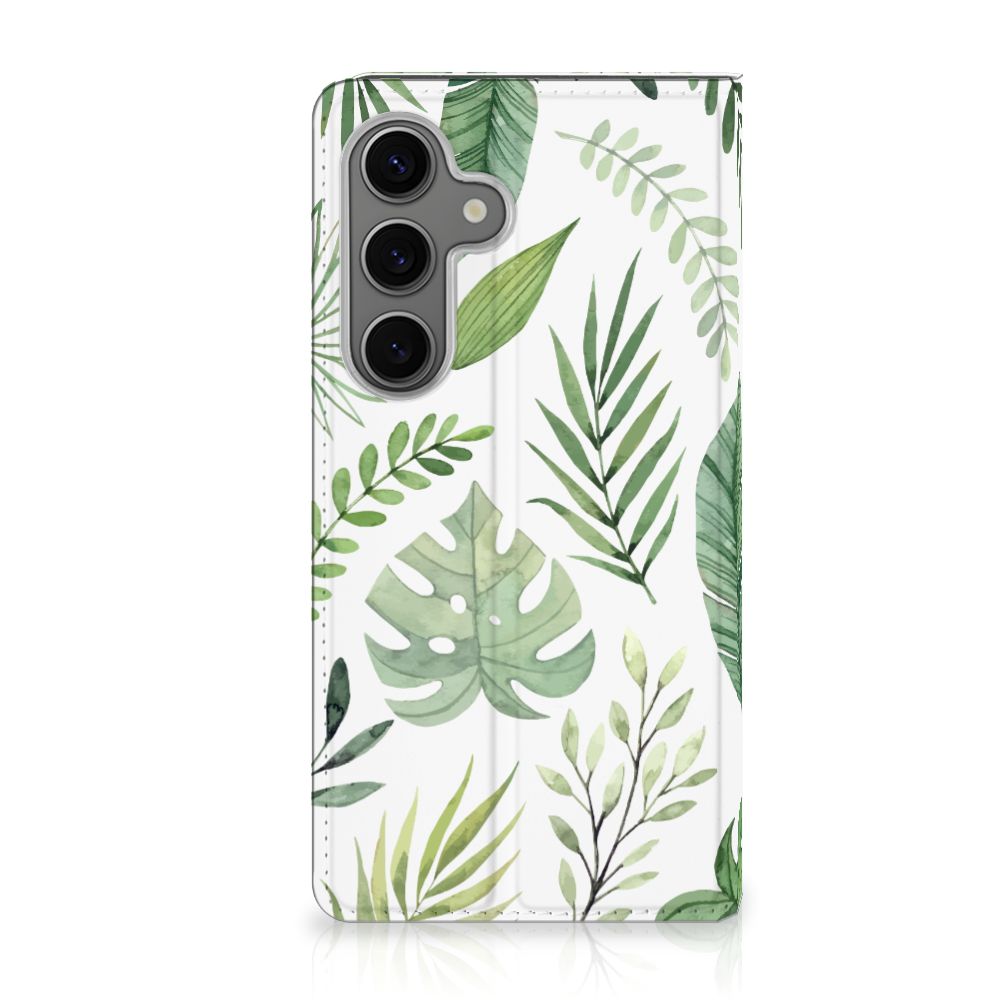 Samsung Galaxy S25 Smart Cover Leaves design bladeren aanzicht