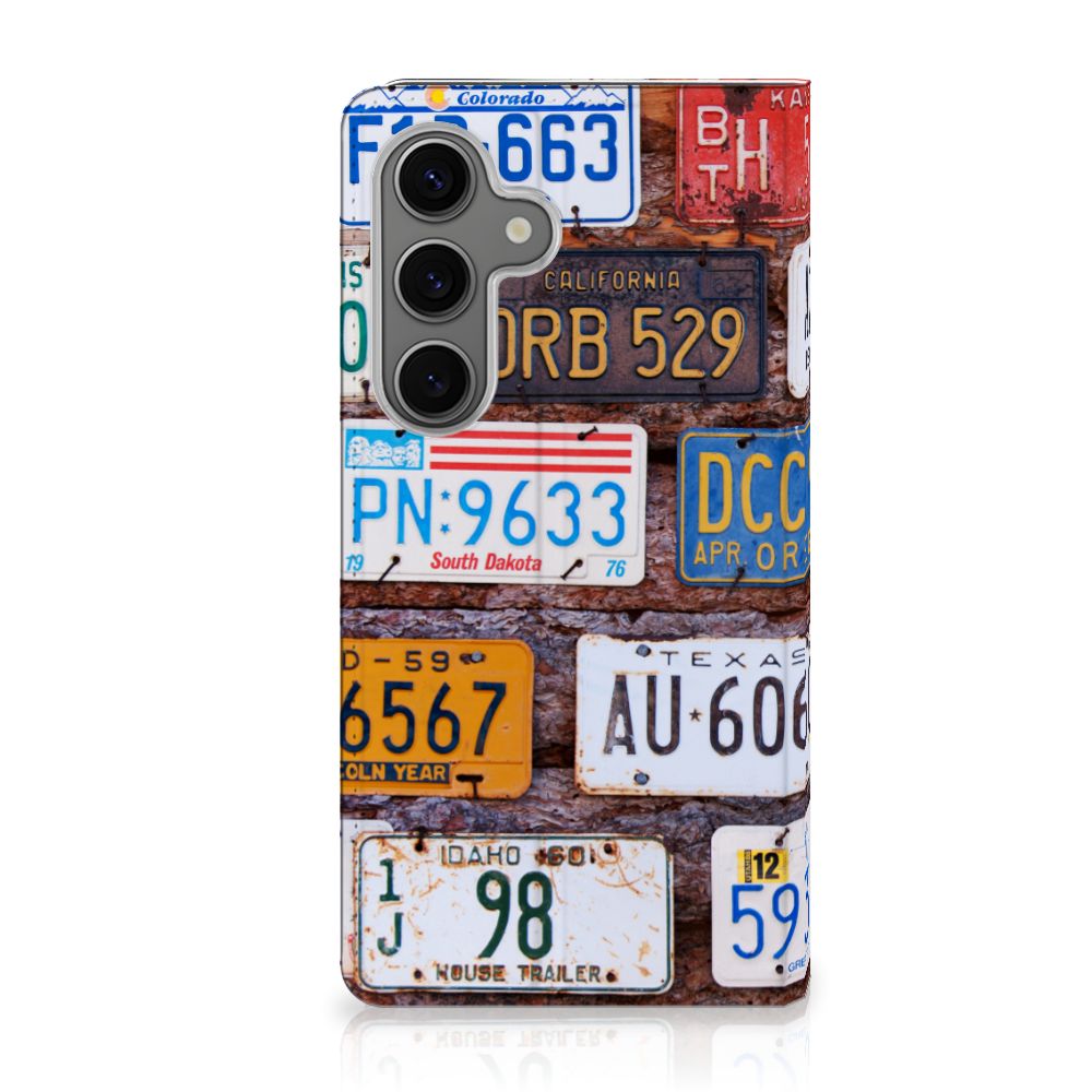 Samsung Galaxy S25 Stand Case Kentekenplaten Amerikaanse kentekenplaten achterkant