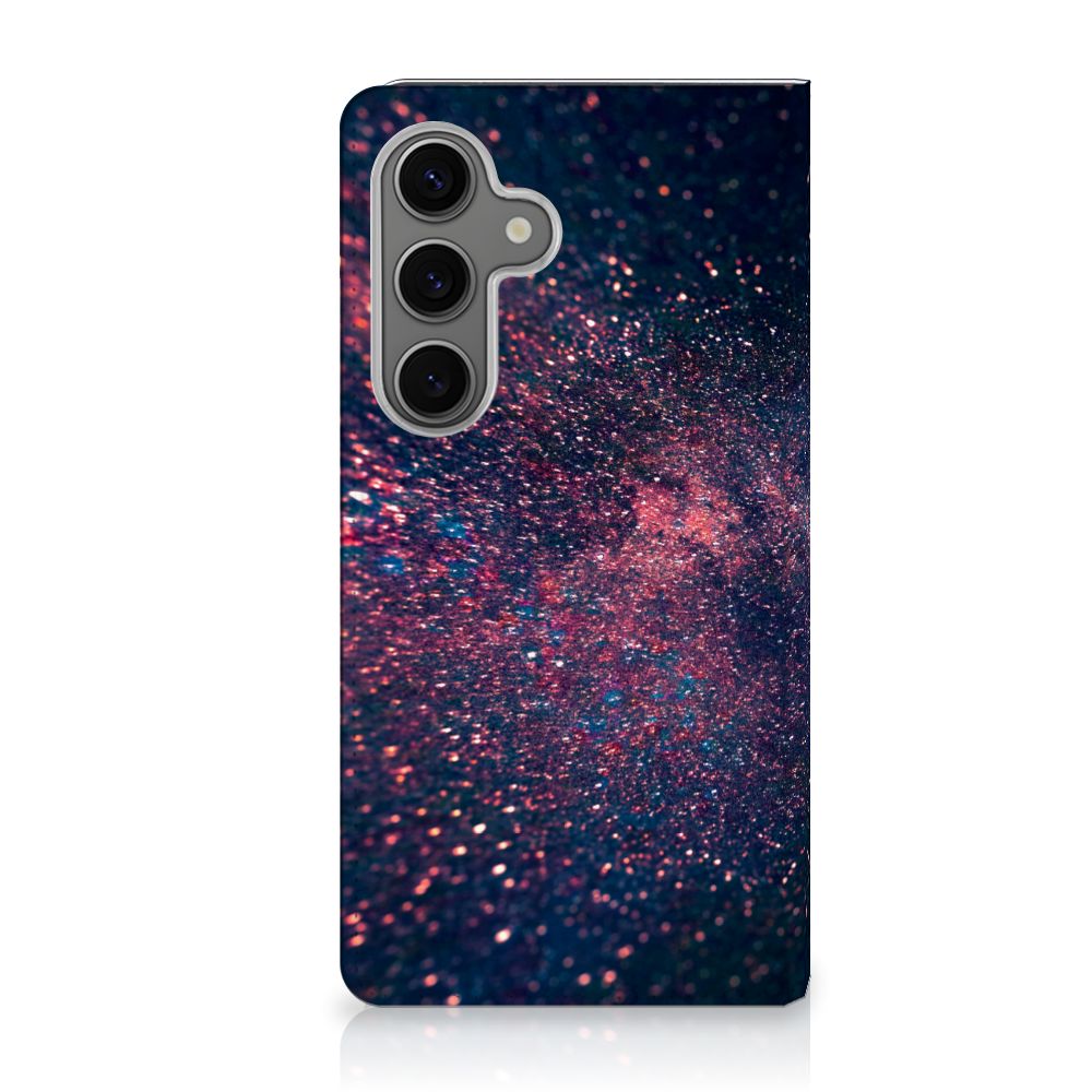 Samsung Galaxy S25 Stand Case Stars glitternacht design voorkant