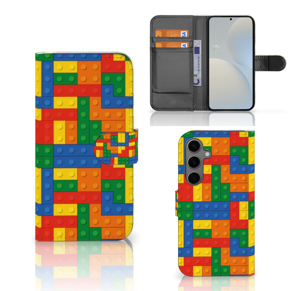 Samsung Galaxy S25 Telefoon Hoesje Blokken telefoonhoesje blokken design voorkant zijkant binnenkant