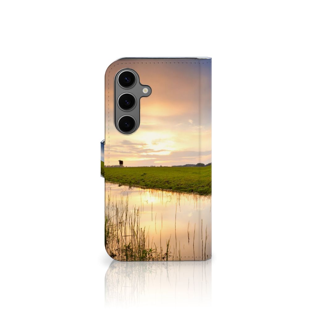 Samsung Galaxy S25 Telefoonhoesje met Pasjes Koe telefoonhoesje koeien landschap aanzicht