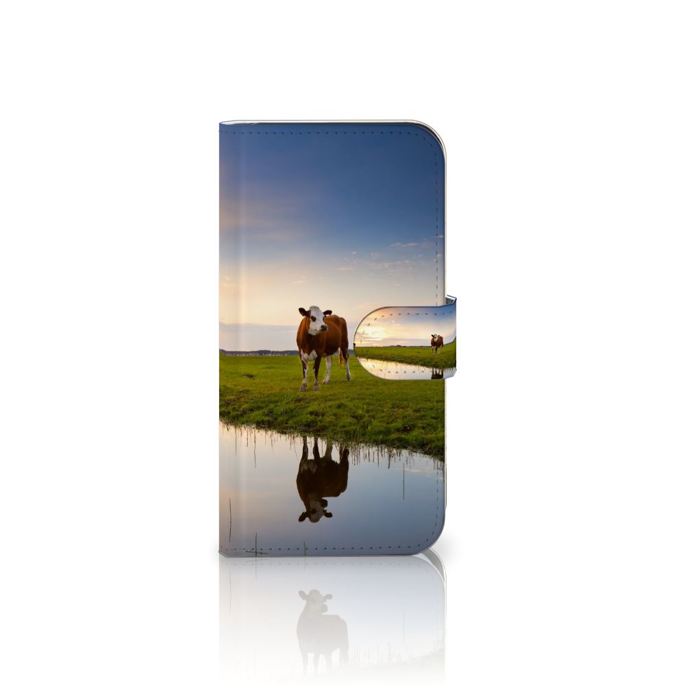 Samsung Galaxy S25 Telefoonhoesje met Pasjes Koe telefoonhoesje koe weiland aanzicht