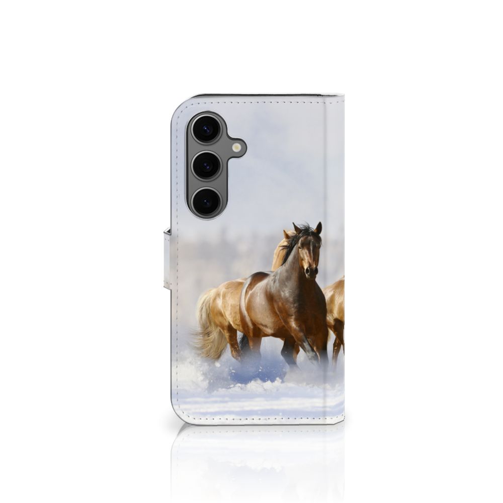 Samsung Galaxy S25 Telefoonhoesje met Pasjes Paarden paarden design voorkant