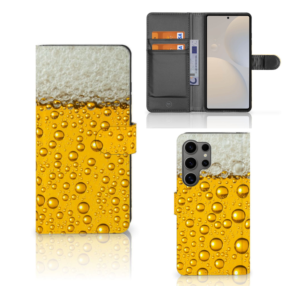 Samsung Galaxy S25 Ultra Book Cover Bier bookcover bier design voorkant zijkant