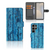 Samsung Galaxy S25 Ultra Book Style Case Wood Blue boekhoesje afgebladderd hout voorzijde zijaanzicht