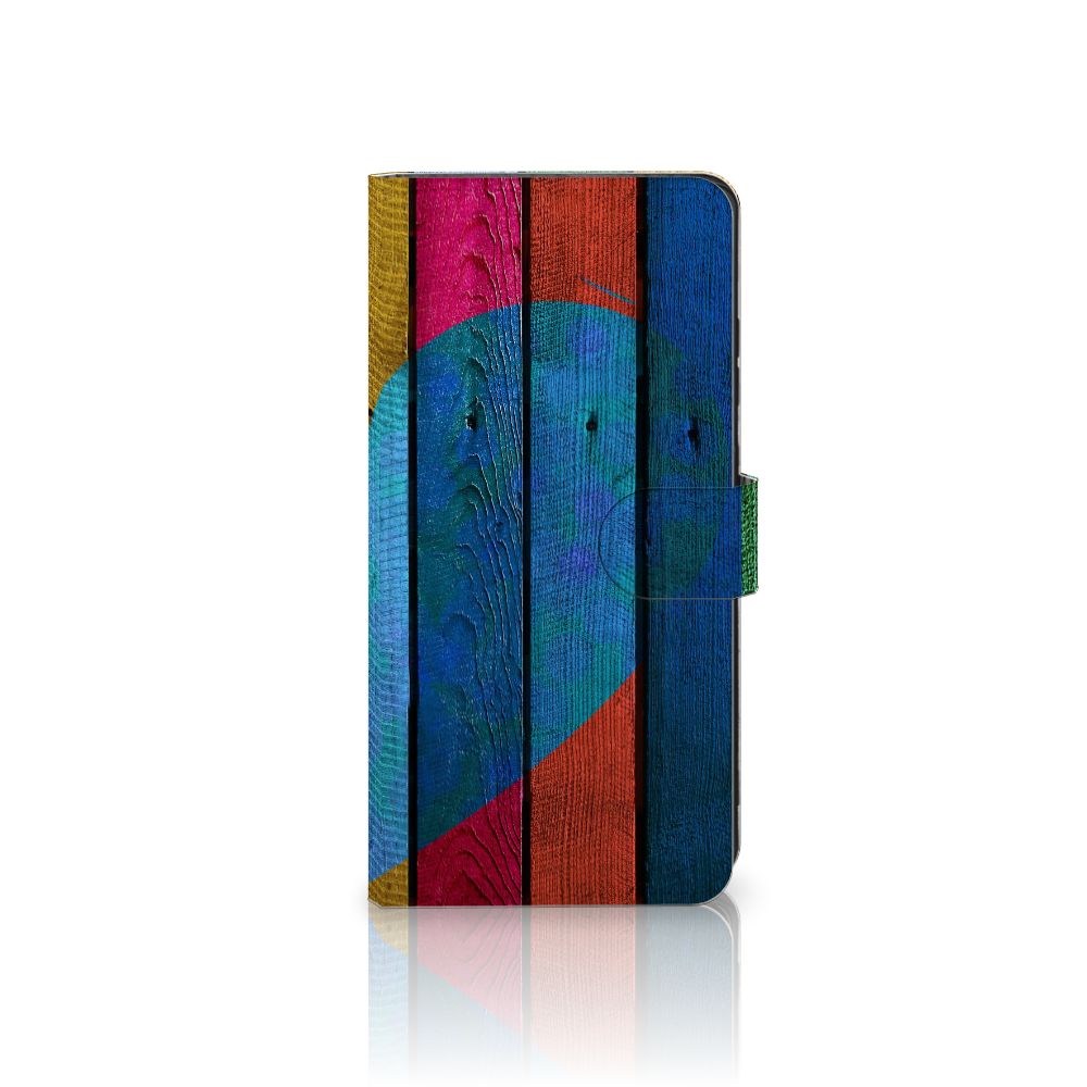 Samsung Galaxy S25 Ultra Book Style Case Wood Heart - Cadeau voor je Vriend boekhoesje houtkleurig hart voorkant