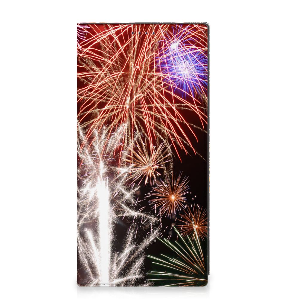 Samsung Galaxy S25 Ultra Hippe Standcase Vuurwerk siervuurwerk kleurrijk aanzicht
