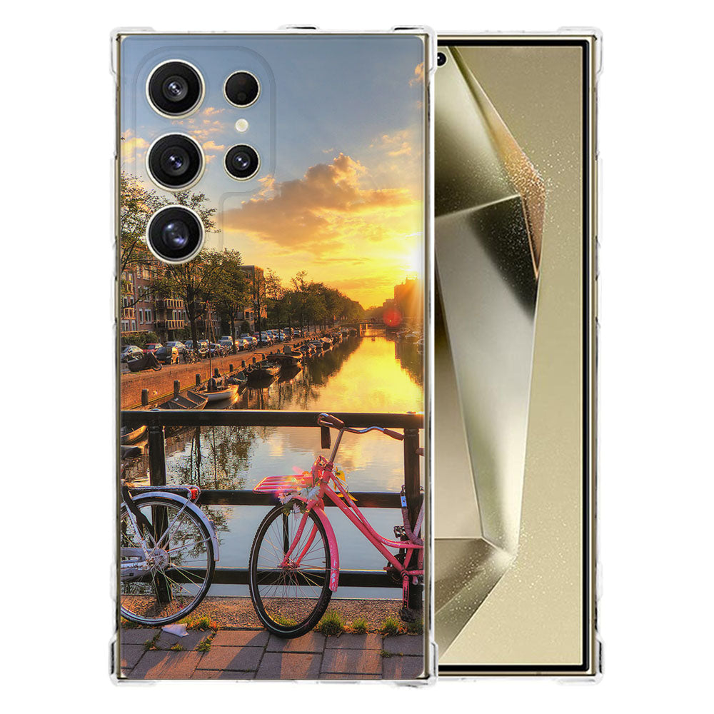 Samsung Galaxy S25 Ultra Hoesje - Amsterdamse Grachten TPU Antishock design Amsterdamse grachten aanzicht