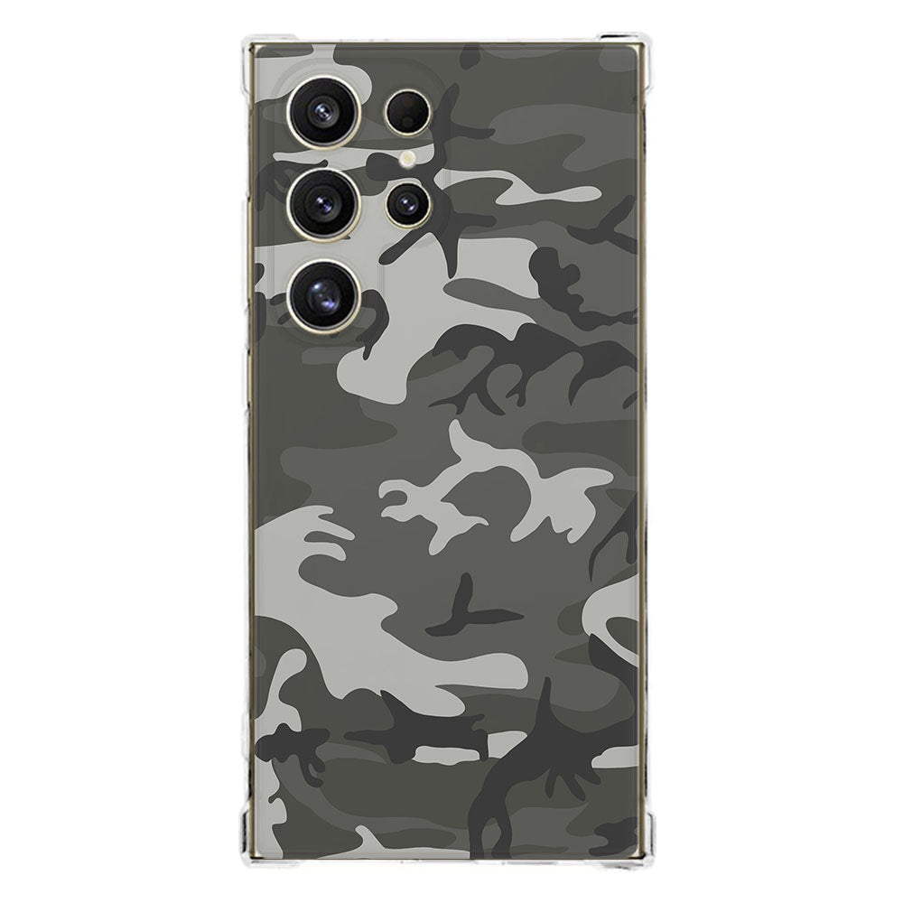 Samsung Galaxy S25 Ultra Hoesje Army Light TPU Antishock camouflageprint achterkant