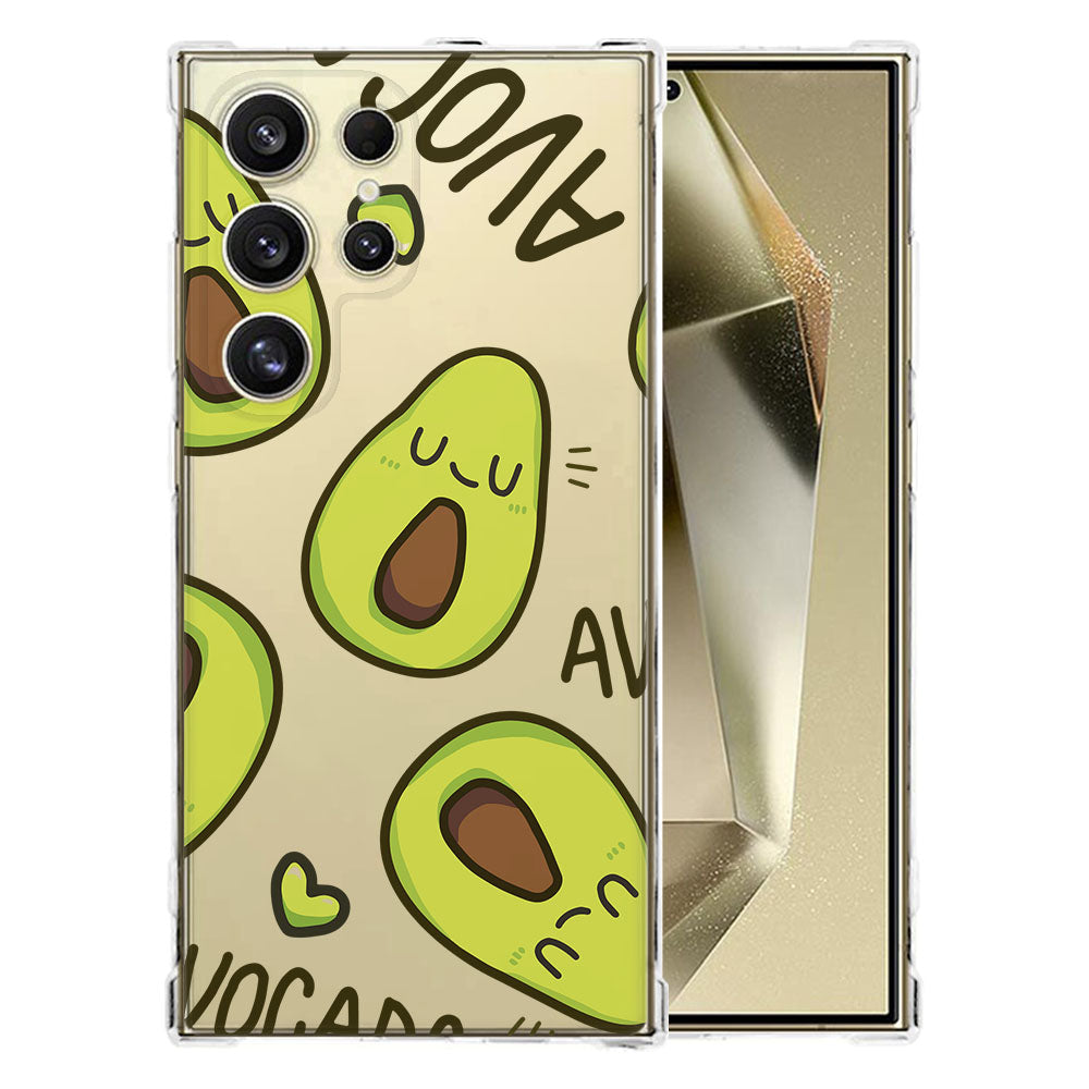 Samsung Galaxy S25 Ultra Hoesje Avocado Singing TPU Antishock achterzijde design