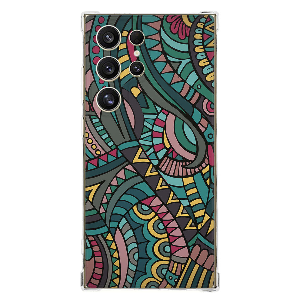 Samsung Galaxy S25 Ultra Hoesje Aztec TPU Antishock achterzijde design