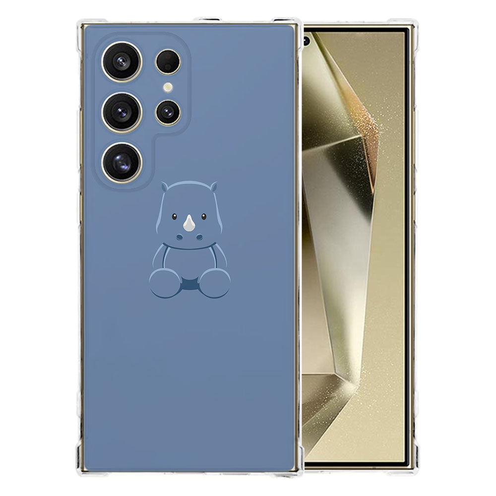 Samsung Galaxy S25 Ultra Hoesje Baby Rhino TPU Antishock dierenontwerp antishock bescherming schokbestendig